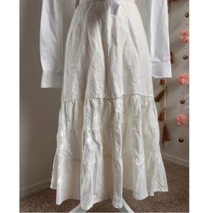 Vintage GAP cotton Maxi White tiered Skirt